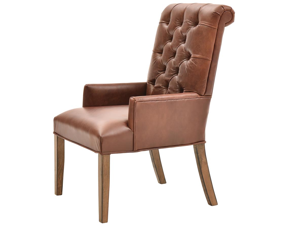Florence Arm Chair, Brown Umber Leather